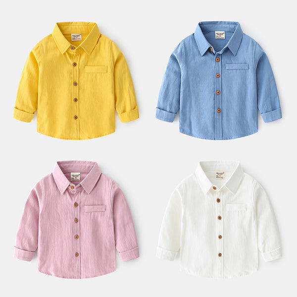 Camisa Infantil Colores Sólidos - Estilo Moderno para Niños
