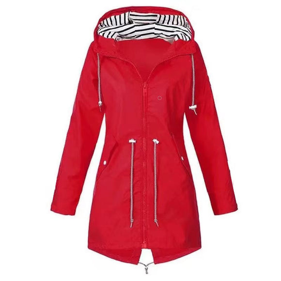Impermeable Ligero para Mujer - Chaqueta Trench Transpirable con Cordón