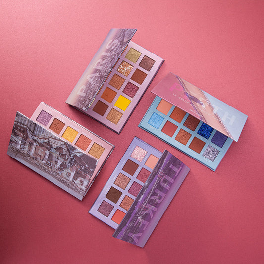Paleta de Sombras 15 Colores con Brillos Lentejuelas Perlados Resistente al Agua