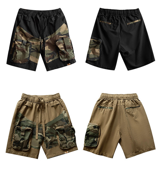 Pantalones Cortos Cargo Tácticos Multibolsillo Camuflaje para Hombre - Image 12