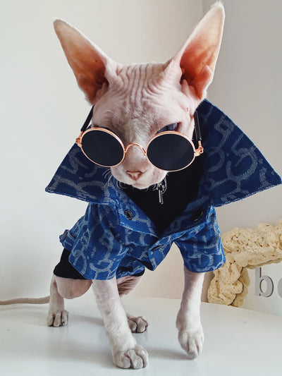 Chamarra de Mezclilla para Gatos sin Pelo Devon Rex - Estilo Trendy - Image 9