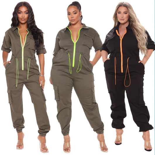Jumpsuit Tallas Grandes con Cintura Ajustable y Mangas Largas - Image 7