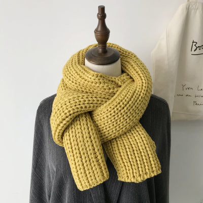 Bufanda Gruesa de Lana Tejida para Invierno - Colores Sólidos Versátiles - Image 14
