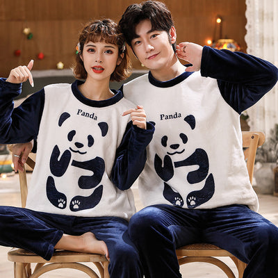 Pijama de Pareja en Franela Gruesa y Terciopelo - Conjunto Cálido para Casa - Image 14
