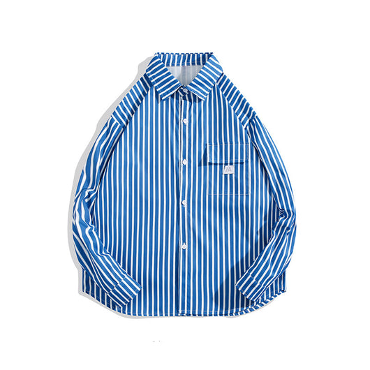 Camisa Holgada a Rayas de Manga Larga para Hombre - Image 9