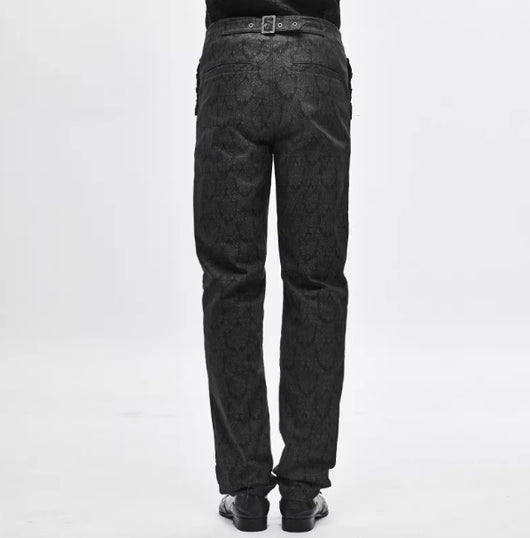 Pantalones Góticos Étnicos con Bordado de Nudo Chino para Hombre - Image 9
