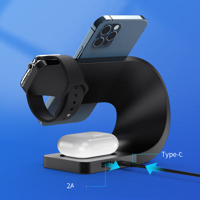 Estación de Carga Inalámbrica 3 en 1 para Smartphone, Reloj y Auriculares - Image 3