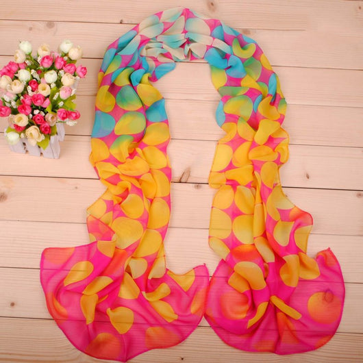 Pañuelo Largo de Seda Chifón con Degradado de Colores Estilo Europeo - Image 10