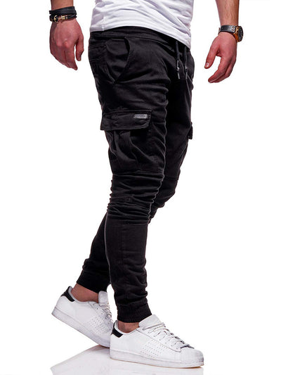 Pantalones Deportivos Hombre con Bolsillos Múltiples y Puños Ajustables - Image 8