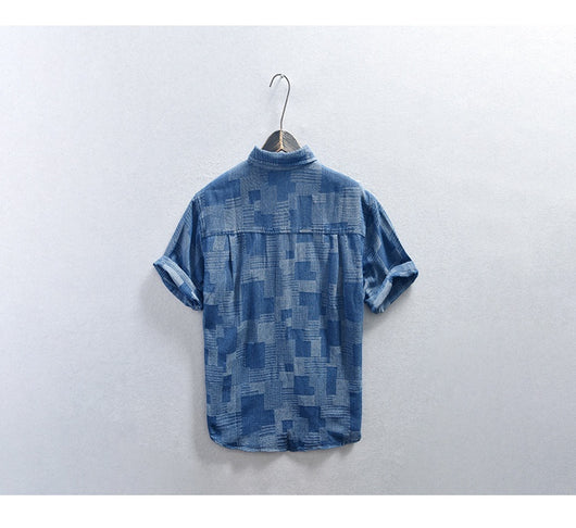 Camisa Vaquera Holgada de Malla para Hombre - Image 15