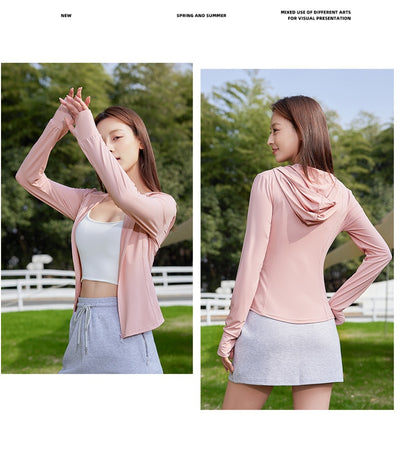 Chaqueta Yoga Ajustada UPF50 Protección Solar para Mujeres - Image 27
