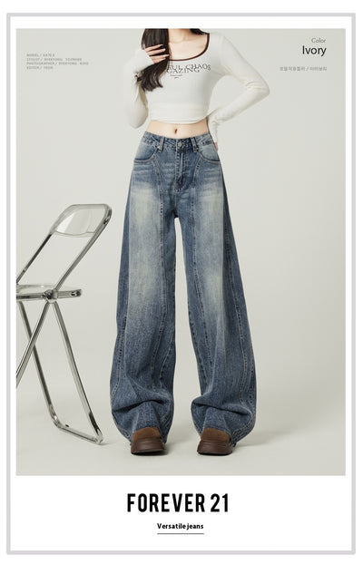 Jeans Anchos Retro Azul Vintage de Cintura Alta para Mujer - Image 7