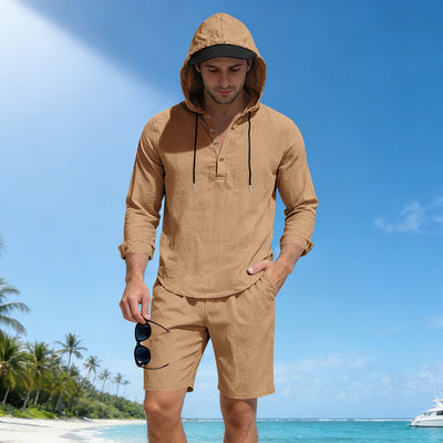 Traje de Lino Hombre Suelto y Transpirable