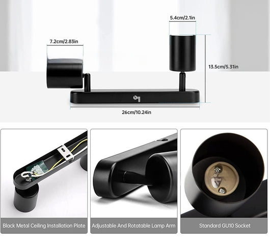 Lámpara de Techo Triarticulada con Ángulo Ajustable para TV y Pared - Image 14