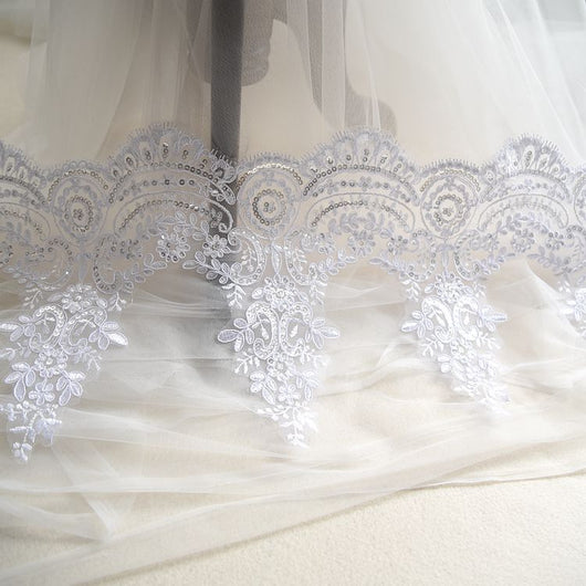 Accesorios de Encaje Secuencia Bordado para Boda con Efecto Pestañas - Image 6