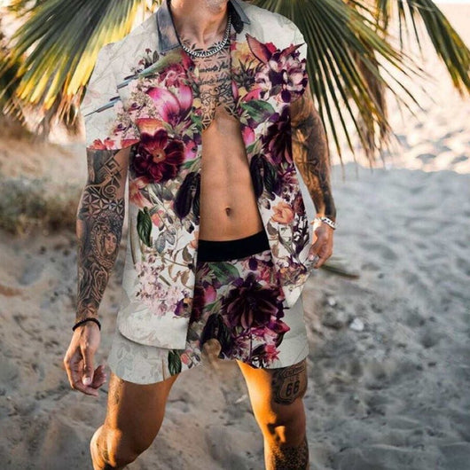 Conjunto de Playa Hombre: Camisa Estampada + Shorts Casuales - Image 10