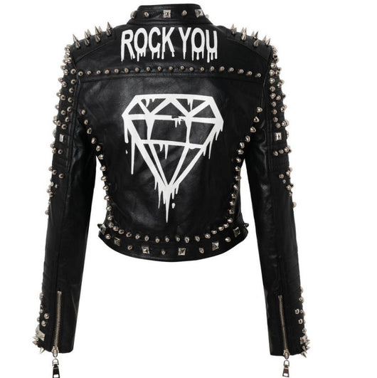 Chaqueta de Cuero Cropped Bicolor Tendencia Urbana para Mujer - Image 3