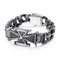 Pulsera de Acero Titanio con Calavera y Cruz - Diseño Dominio Vintage para Hombre
