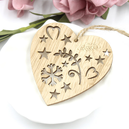 Dije de Madera Calado con Pájaros del Amor - Image 2