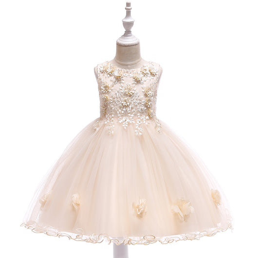 Vestido de Fiesta Infantil con Falda Tutú de Flores - Hecho a Mano - Image 5