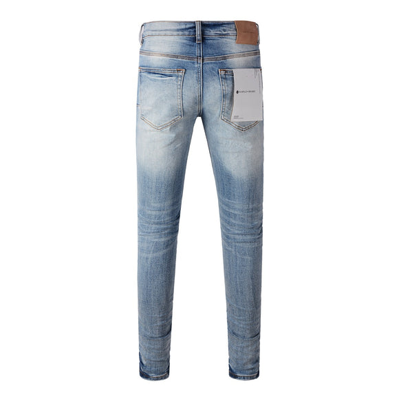 Jeans Azules Estilo Urbano Americano con Parches