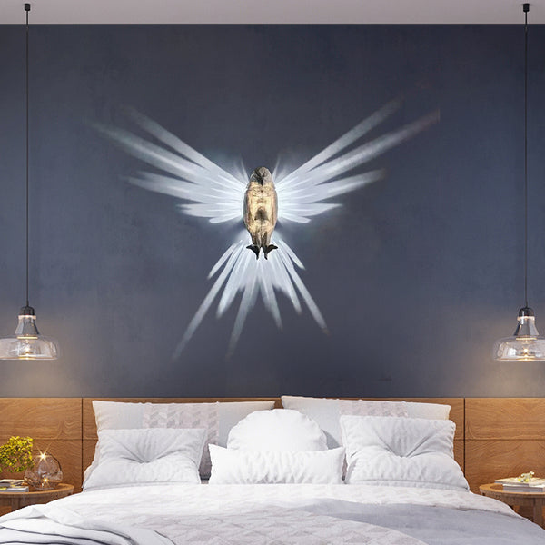 Lámpara Nocturna Decorativa Búho y Águila - Luz de Pared Moldeada