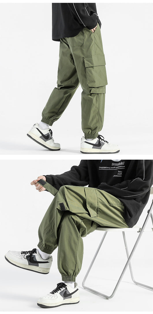Pantalones Cargo Holgados con Bolsillos y Puños Ajustables - Image 11