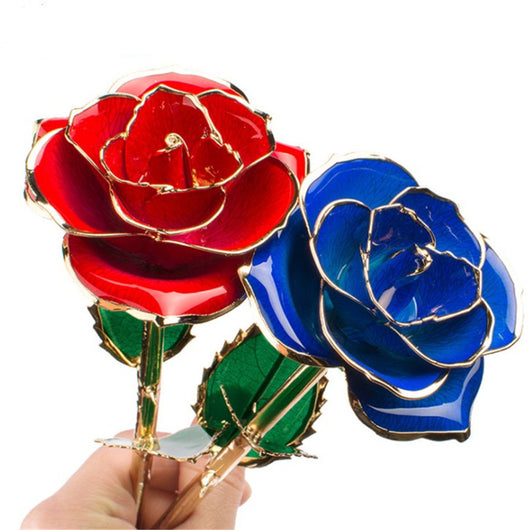 Rosa Dorada 24K con Caja de Regalo - Presente Perfecto para San Valentín