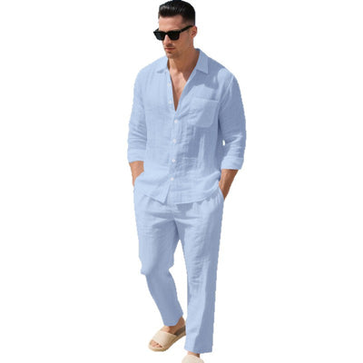 Conjunto de Camisa Suelta y Pantalón de Manga Larga para Playa - Image 17
