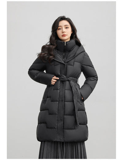 Abrigo Largo Ajustado con Capucha para Mujer - Diseño Invernal Elegante - Image 14