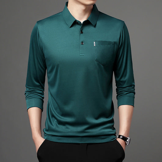 Camisa de Manga Larga con Bolsillo Solapa para Hombre - Image 4