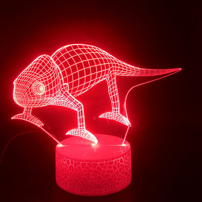 Lámpara 3D Ilusión Óptica Lagartija con Luz LED Degradada Multicolor - Image 7