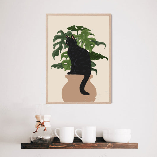 Cuadro de Lona Decorativo - Gatos y Plantas para Interiores - Image 4