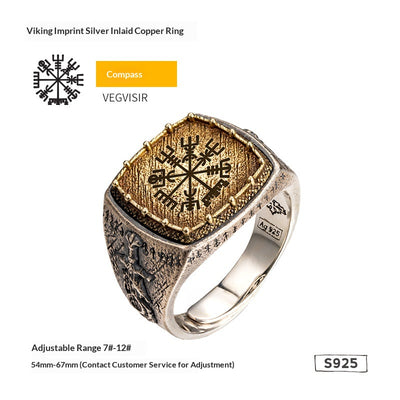 Anillo de Plata Viking con Diseño de Dragón y Espada - Estilo Nórdico para Hombre - Image 4