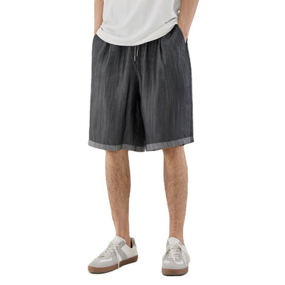 Shorts Tencel Hombre Verano - Corte Recto Suelto Estilo Casual Moderno