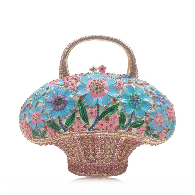 Bolso Miniatura Diamond Banquet con Diseño de Canasta Floral para Mujer - Image 11