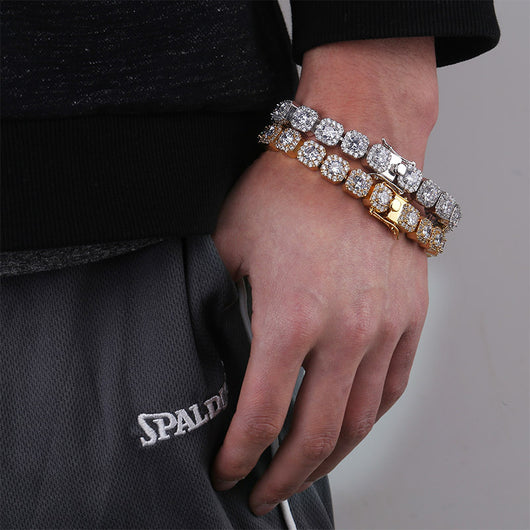 Pulsera de Flor de Ciruela con Zircón Redondo para Hombre - Image 6