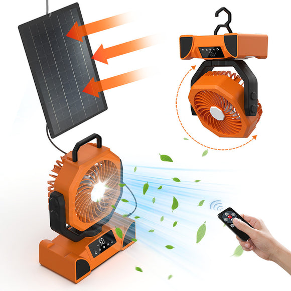 Ventilador Portátil con Luz LED Recargable para Exteriores
