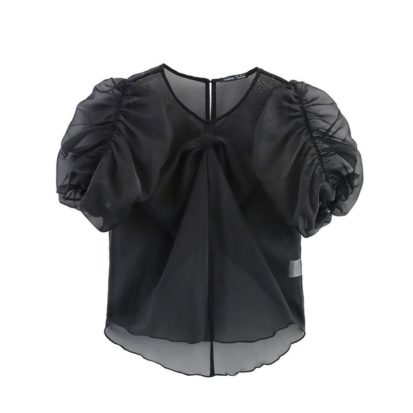 Blusa con Mangas Globo y Detalle de Moño Diseño Exclusivo - Image 6