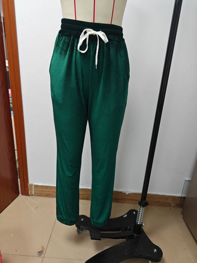 Pantalones Jogger de Terciopelo Estilo Coreano con Cintura Elástica para Mujer - Image 23