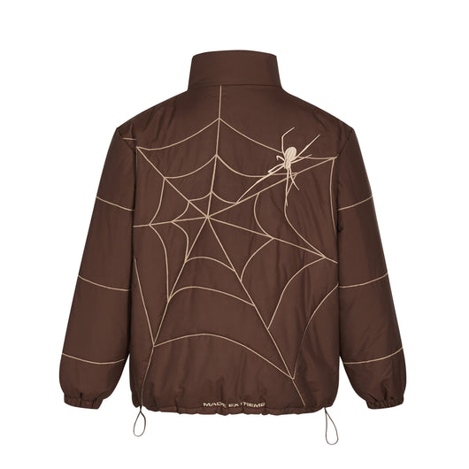 Chaqueta de Cuero PU con Bordado de Telaraña - Estilo Universitario Unisex Trendy - Image 3