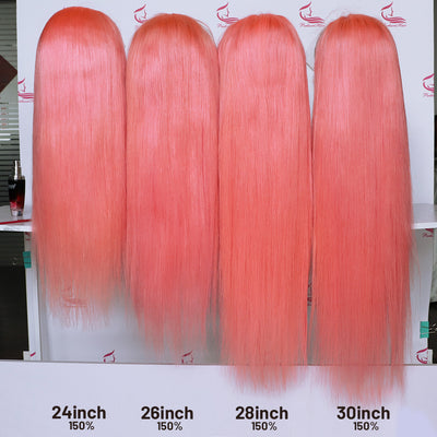 Peluca Frontal de Encaje 13x4 Cabello Natural Liso Rosa Claro con Banda - Image 6