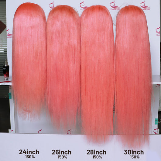 Peluca Frontal de Encaje 13x4 Cabello Natural Liso Rosa Claro con Banda - Image 6