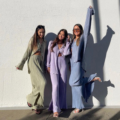 Conjunto Dos Piezas: Blusa Manga Acampanada y Pantalón Pierna Ancha - Image 32