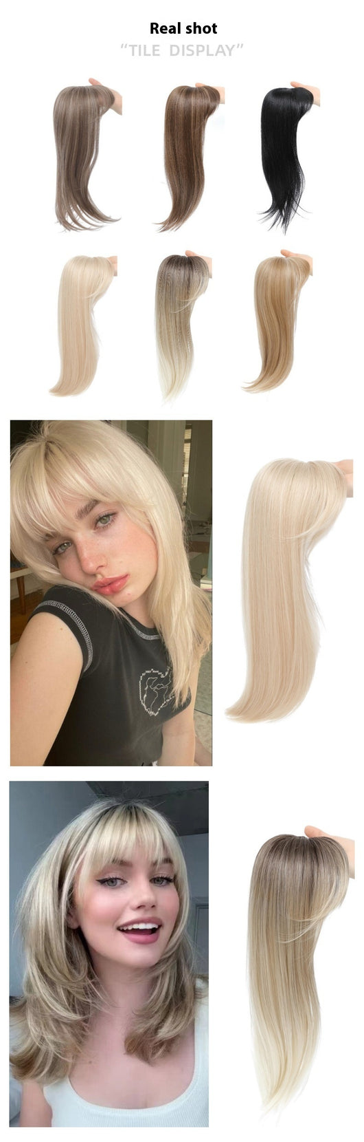 Extensión de Cabello Sintético con Clip de Hebilla - Peluca Simulada Premium - Image 10