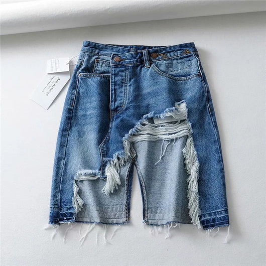 Falda Denim Irregular con Borde Crudo - Image 15