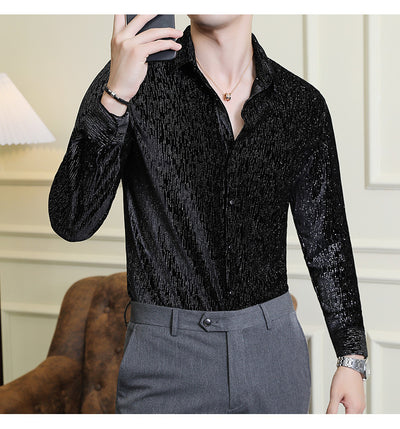 Camisa Slim Fit Brillante para Hombre - Estilo Personalidad - Image 32