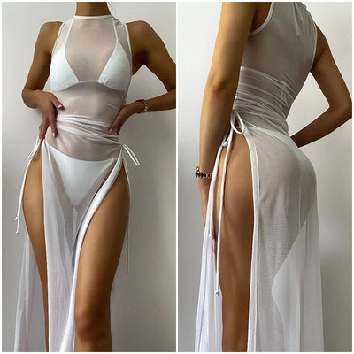 Traje de Baño Dividido de Color Sólido Elegante