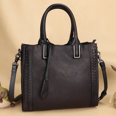 Bolsa Mensajera de Cuero Genuino Hecha a Mano para Mujer - Image 5