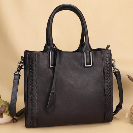 Bolsa Mensajera de Cuero Genuino Hecha a Mano para Mujer - Image 5